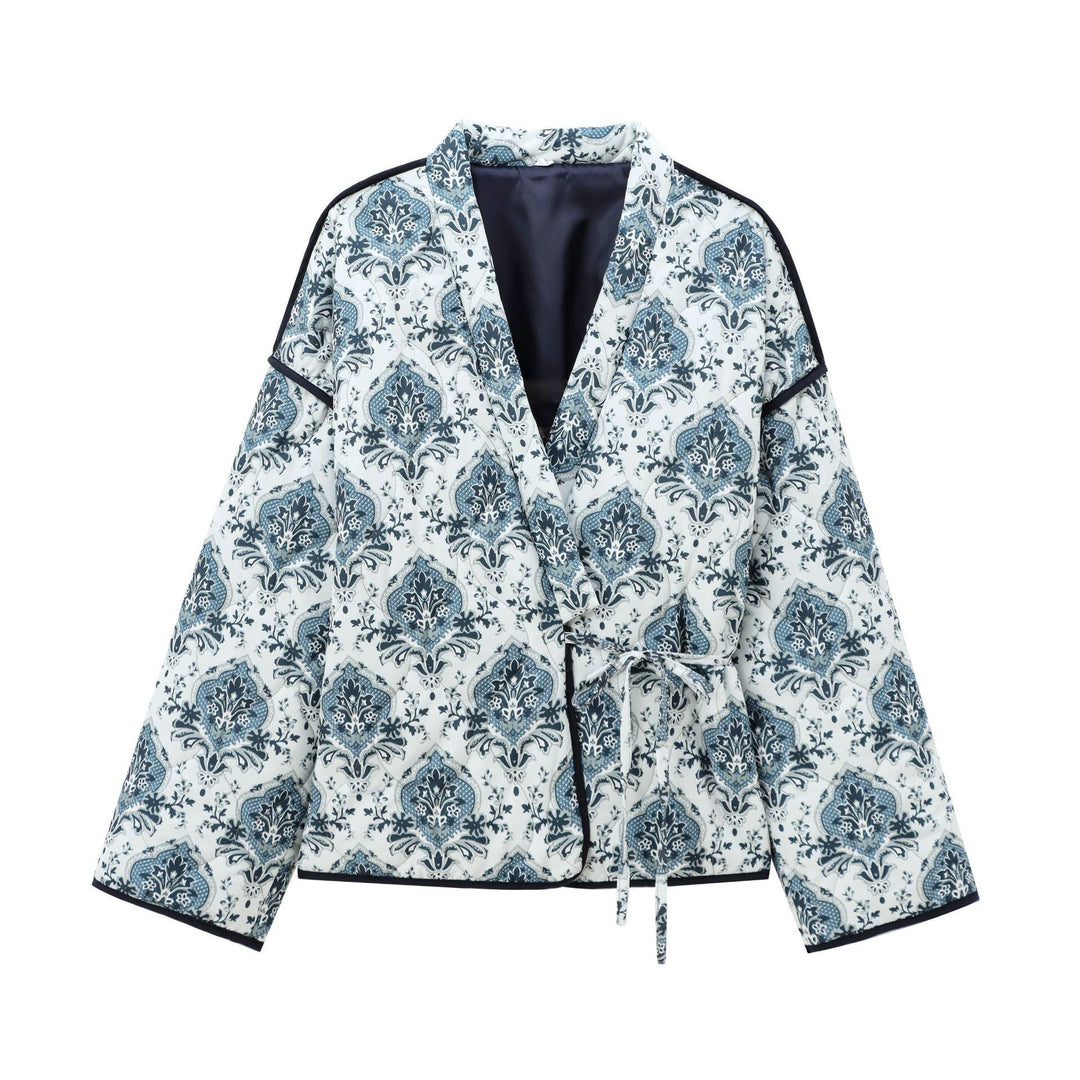 Damen elegante gestepptes Kimono-Jacke Drune