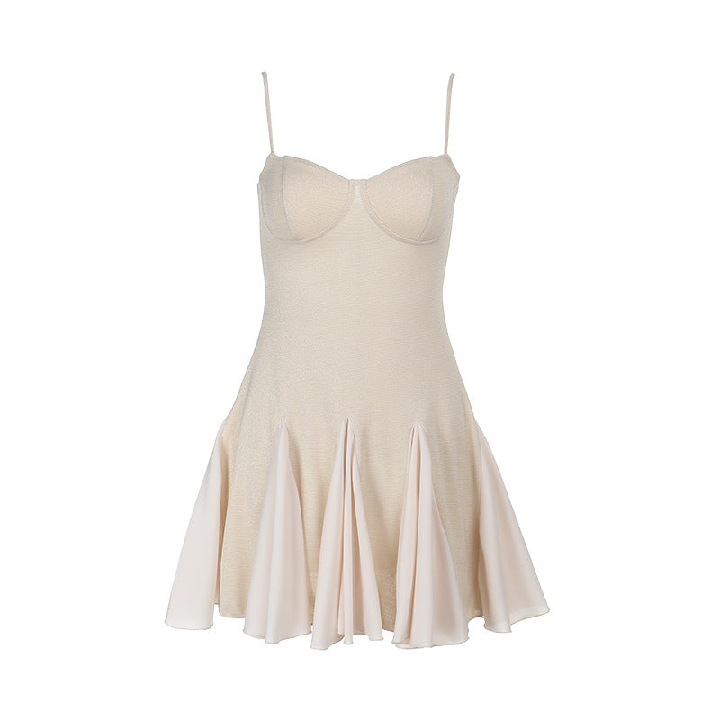 Damen Skaterkleid mit elegantem Bustier-Oberteil und Rüschen Drune