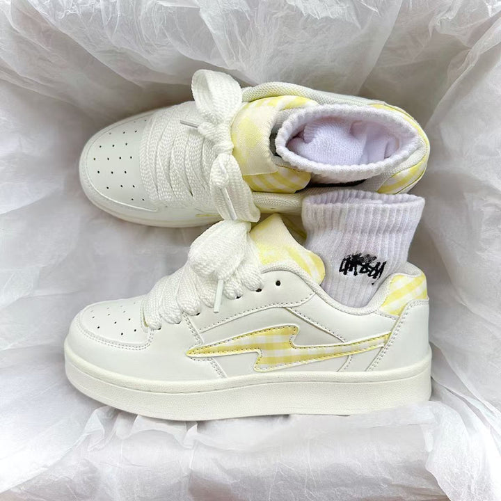 Damen Sneakers im modernen Karo-Design mit atmungsaktiven Materialien Drune