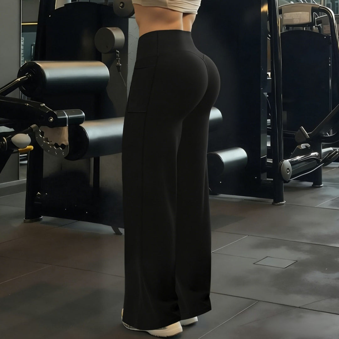 Damen Sportliche Freizeithosen mit hohem Bund und Taschen Drune