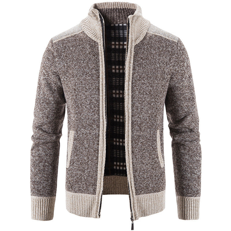 Herren Strickjacke mit modernem Stehkragen und strukturiertem Design Drune
