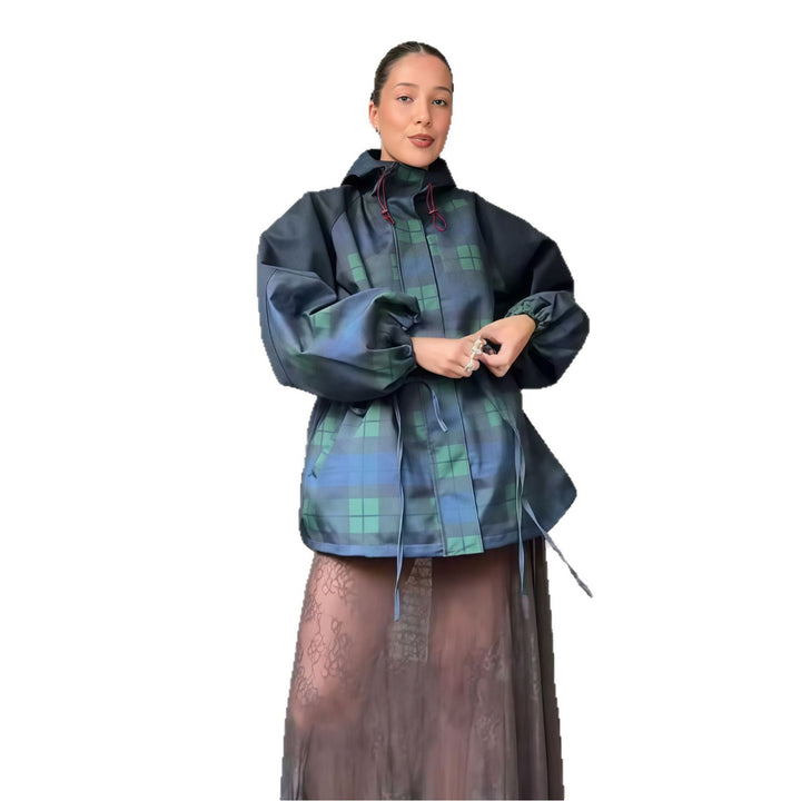 Damen Utility-Jacke mit auffälligem Karomuster und lässiger Passform Drune