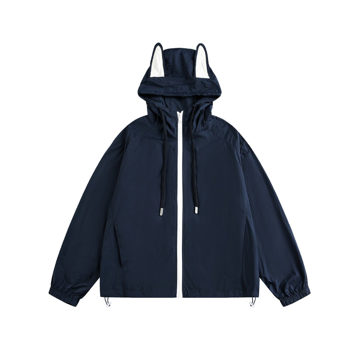 Damen Leichter Kapuzen-Anorak mit Ohrenapplikation und Tunnelzug Drune