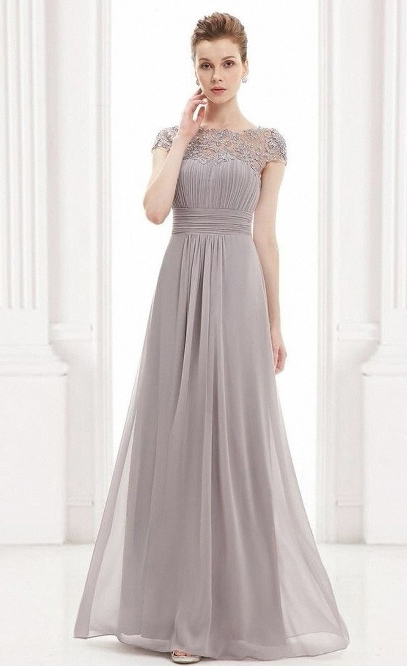 Damen Elegantes Abendkleid mit feiner Spitze und fließendem Rock Drune