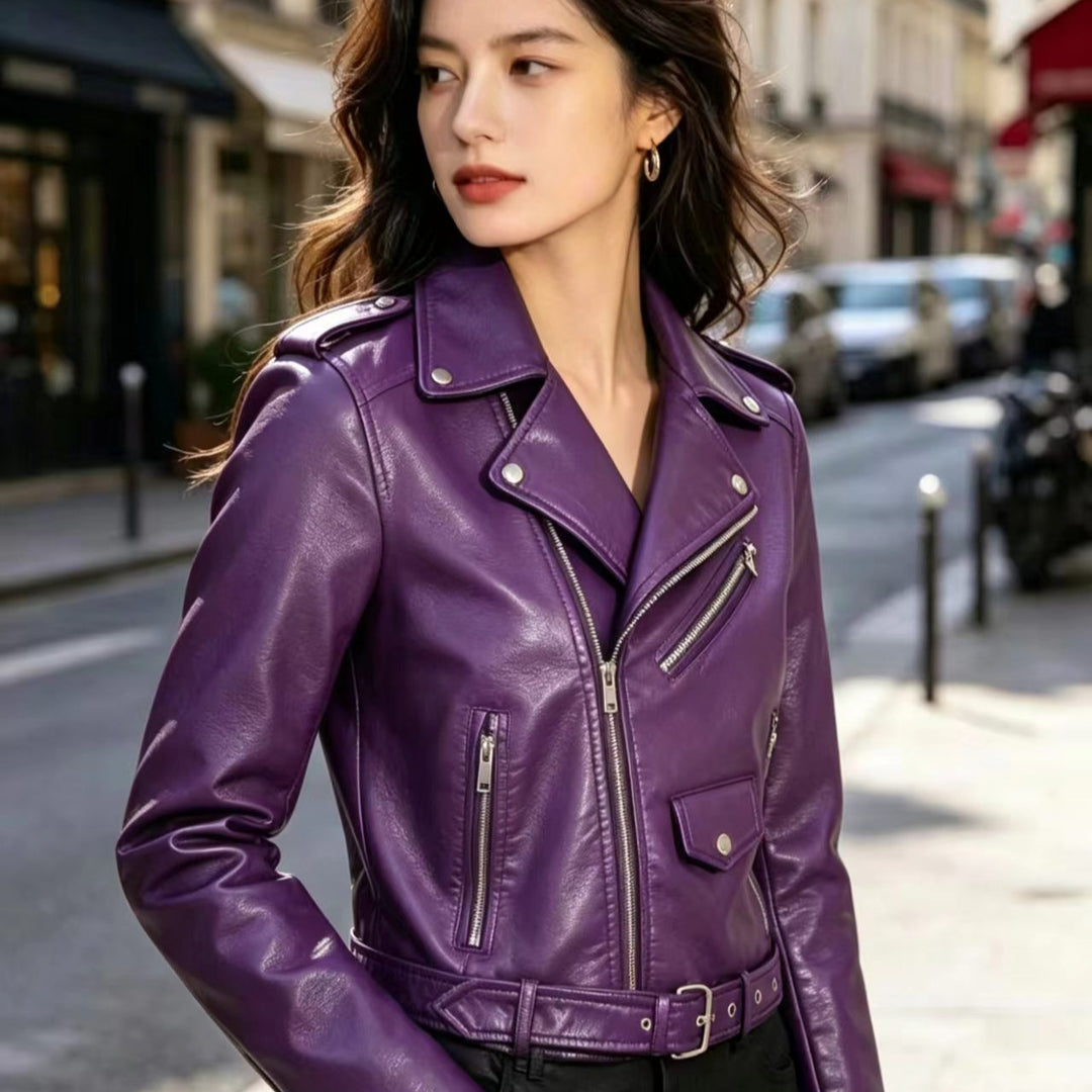 Damen cropped Bikerjacke Drune