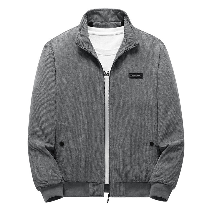 Herren Modische Cordjacke mit Stehkragen Drune