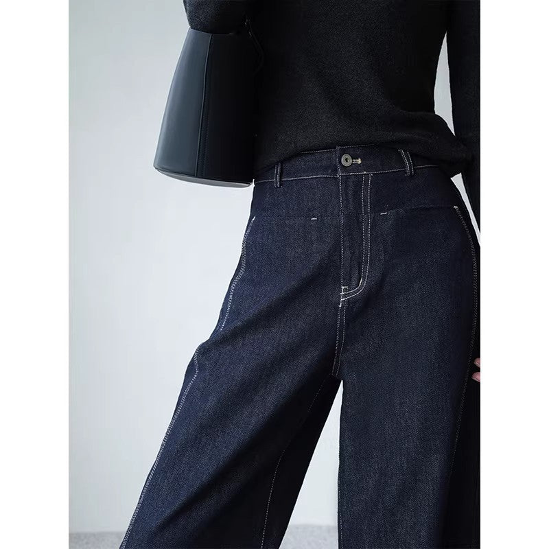 Damen Weite Jeans mit hohem Bund Drune