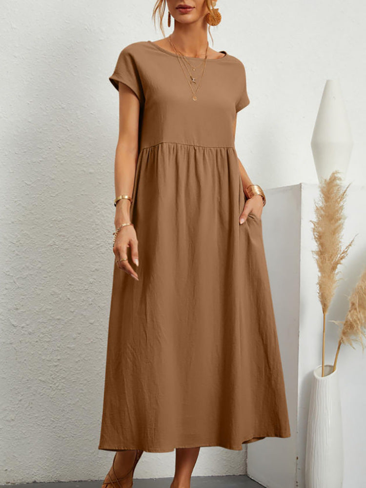 Damen Midikleid mit lässigem Schnitt und seitlichen Taschen Drune