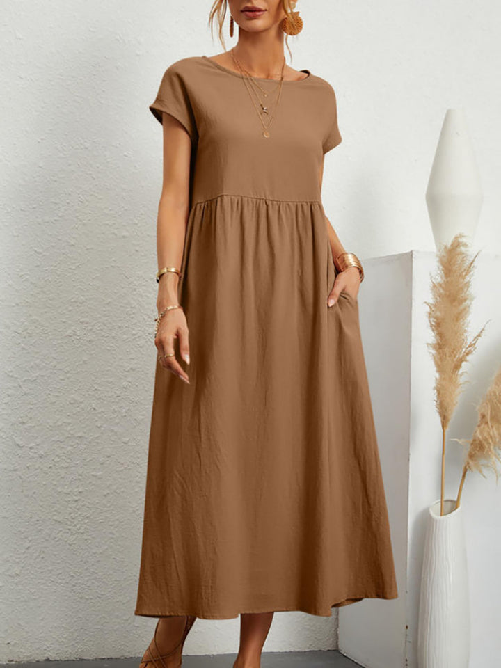 Damen Midikleid mit lässigem Schnitt und seitlichen Taschen Drune