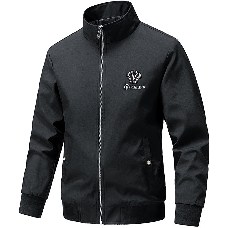 Herren Modische Bomberjacke mit hohem Kragen Drune