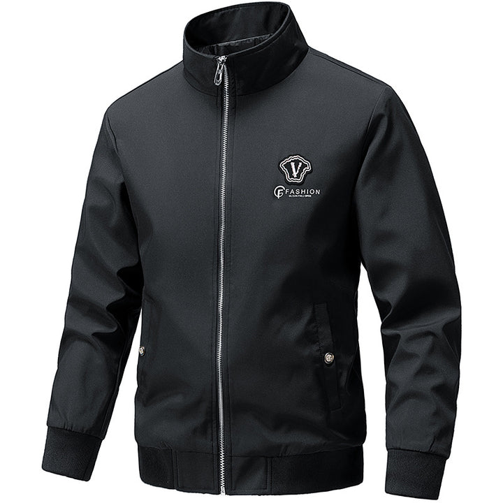 Herren Modische Bomberjacke mit hohem Kragen Drune