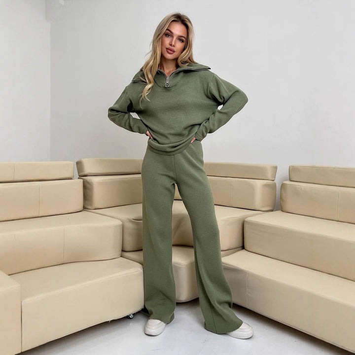 Damen Komfortables Sweat-Set mit hohem Kragen Drune