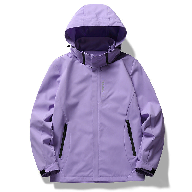 Herren wind- und wasserabweisende Softshell-Kapuzenjacke mit verdeckter Reißverschlussblende Drune