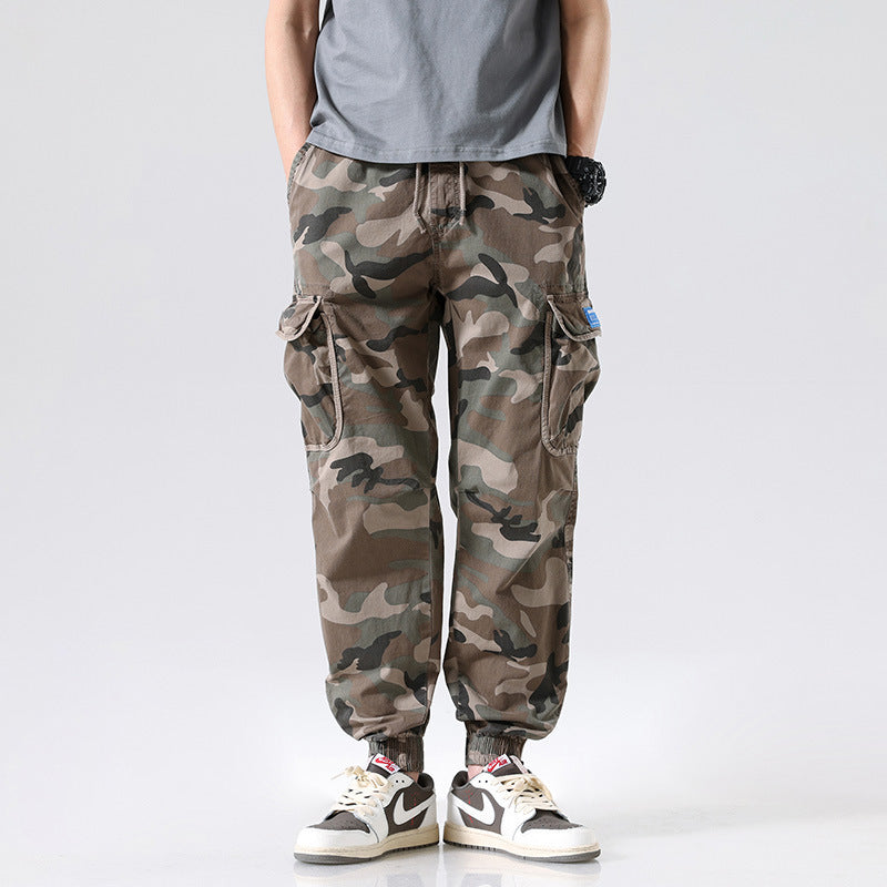 Herren Cargo-Jogginghose im Camouflage-Utility-Design mit großen Klappentaschen Drune