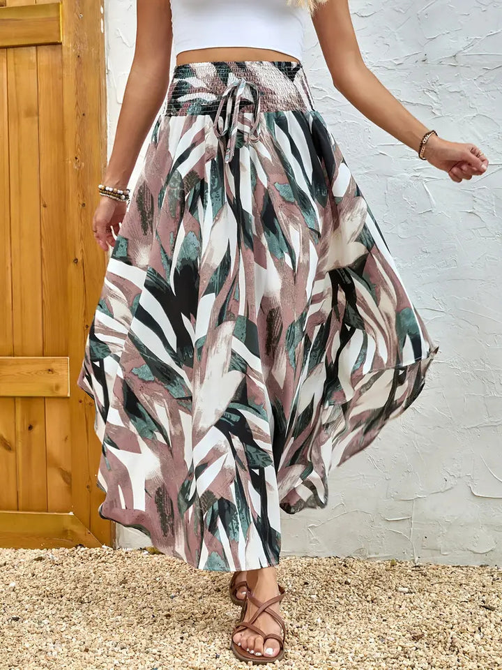 Damen Eleganter Maxirock mit modernem Chevron-Muster Drune