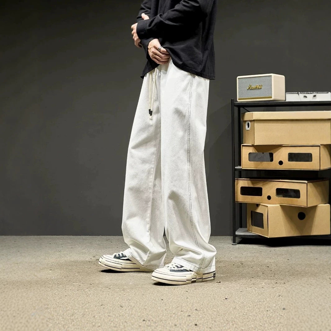 Herren Modische Cargo-Hose mit weiten Beinen Drune