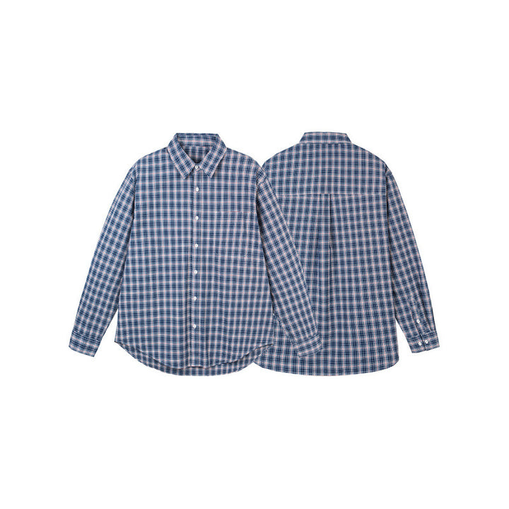 Herren Legeres Karo-Hemd im Overshirt-Stil mit Button-Down-Kragen und abgerundetem Saum Drune