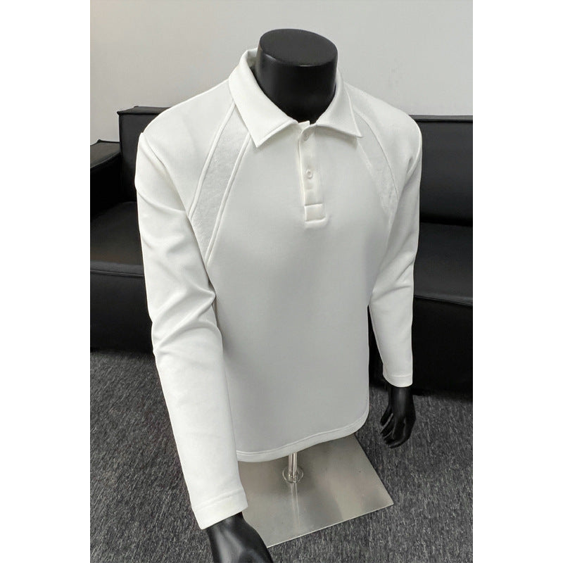 Herren Sportliches Langarm Poloshirt Drune