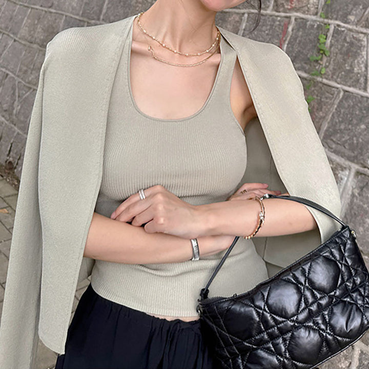 Damen leichter, lässiger Cardigan mit feiner Rippstruktur Drune
