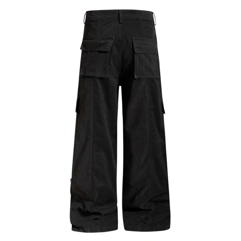 Damen Weite Cargo-Culottehose mit Multi-Taschen und Druckknopf-Seitenverstellung Drune