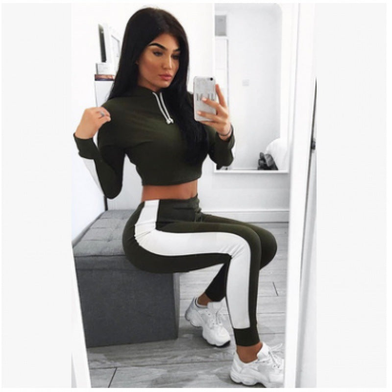 Damen Sportliches Set mit cropped Hoodie und leggings Drune