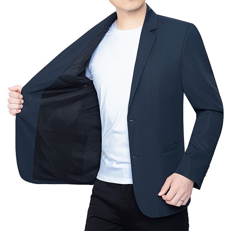 Herren Blazer schlanker Schnitt Business-Casual mit atmungsaktivem Meshfutter und Stretch Drune