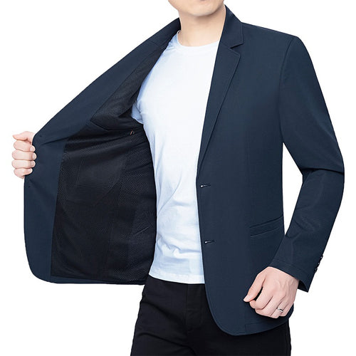 Herren Blazer schlanker Schnitt Business-Casual mit atmungsaktivem Meshfutter und Stretch Drune