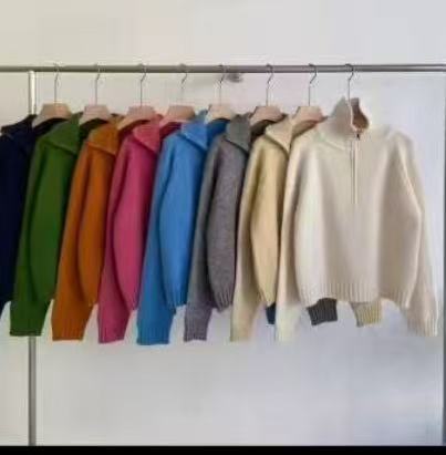 Damen Strickpullover mit hochgeschlossenem Reißverschluss Drune
