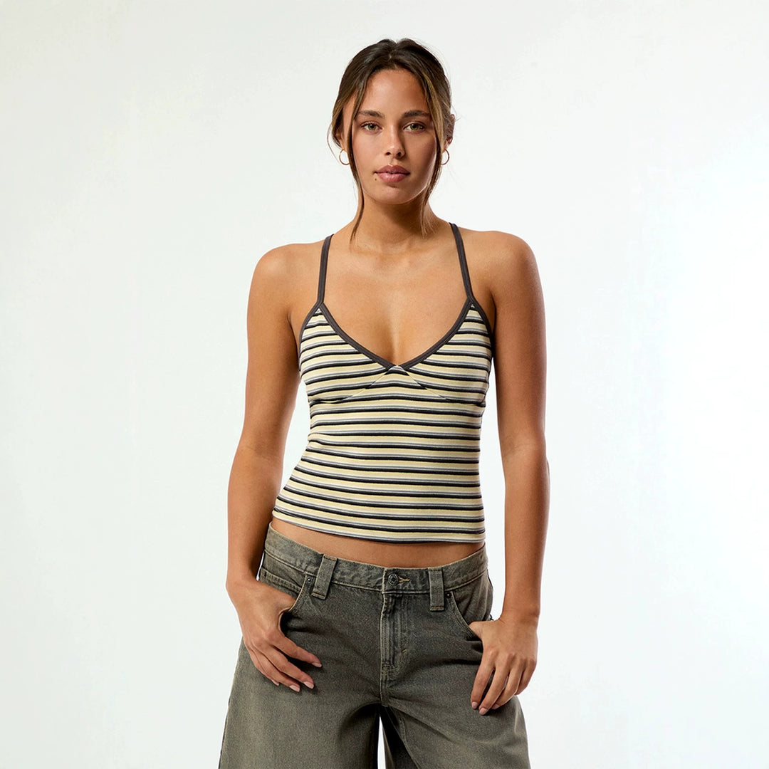 Damen Camisole-Top im lässigen Streifendesign mit verstellbaren Trägern Drune