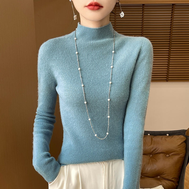 Damen Schmaler Kurzrollkragenpullover in kuscheliger Kaschmir‑Optik mit feiner Rippenstruktur Drune