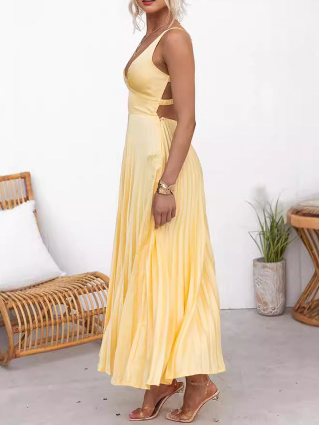 Damen Midikleid mit Plissee-Design Drune