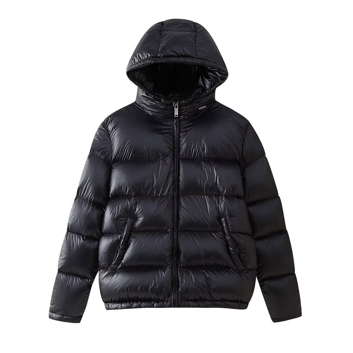 Damen funktionale Daunenjacke mit integrierter Kapuze und seitlichen Taschen Drune
