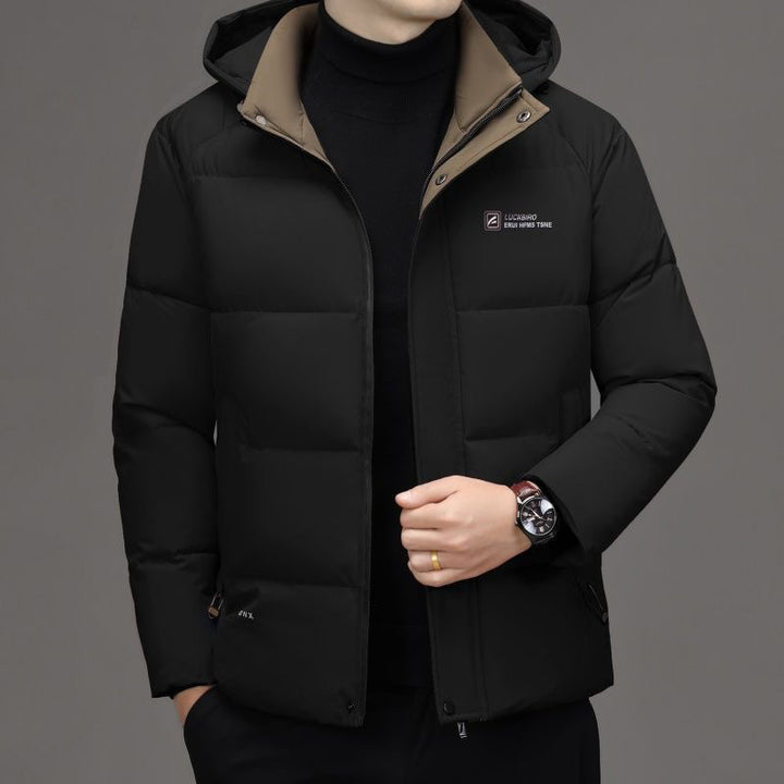 Herren Wattierte Stehkragenjacke mit wasserabweisender Oberfläche und Reißverschlusstaschen Drune
