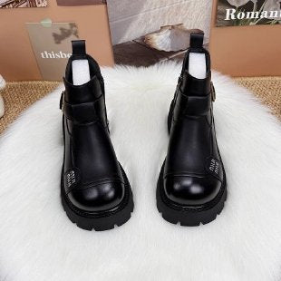 Damen Modische Stiefeletten mit Schnallen-Detail Drune