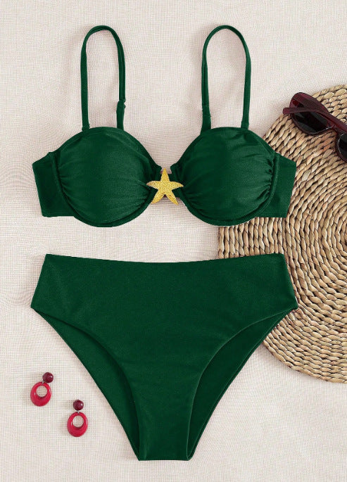 Damen Balconette-Bikini mit dekorativen Sternen Drune