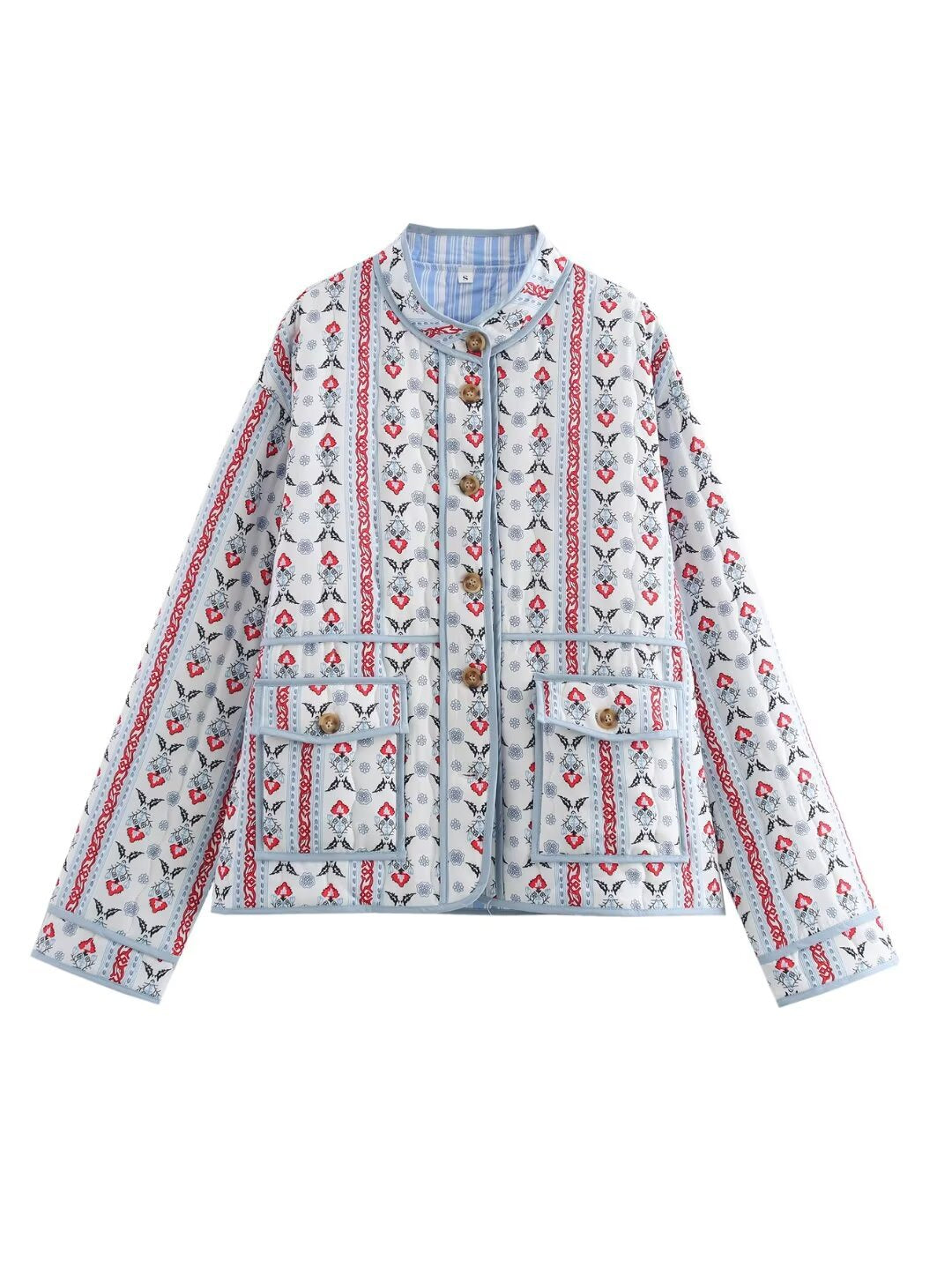 Damen Steppjacke mit floralen Mustern und praktischen Taschen Drune