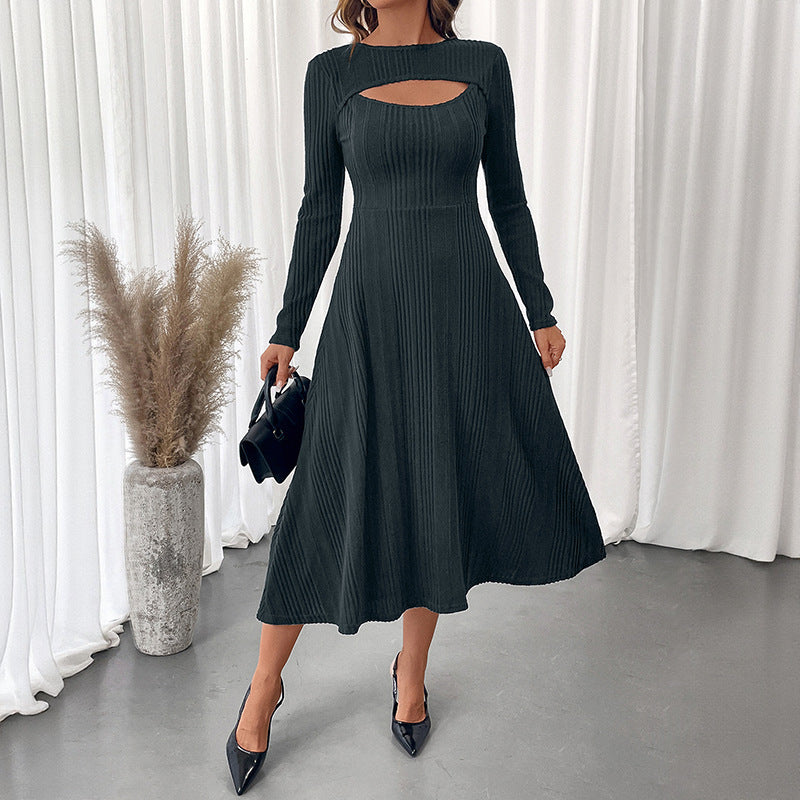 Damen Elegantes Midikleid mit Cut-Out-Details Drune