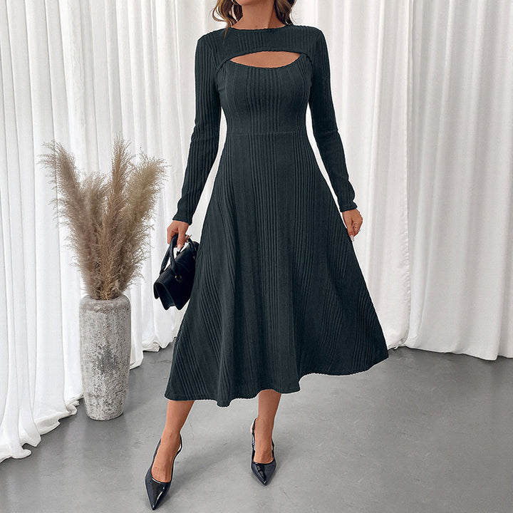 Damen Elegantes Midikleid mit Cut-Out-Details Drune