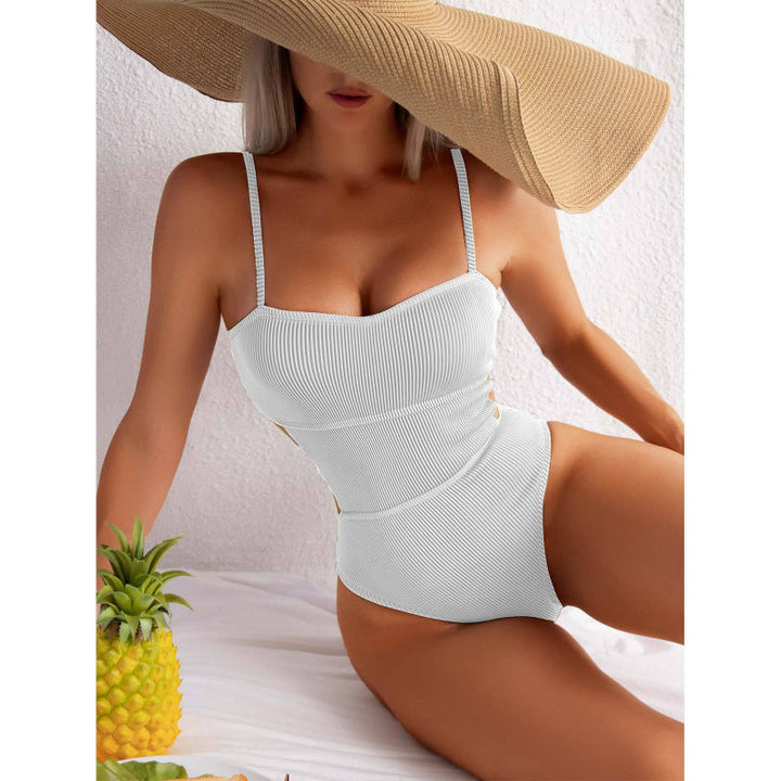 Damen Einteiler Badeanzug mit elegantem Rippendesign und figurschmeichelnder Silhouette Drune