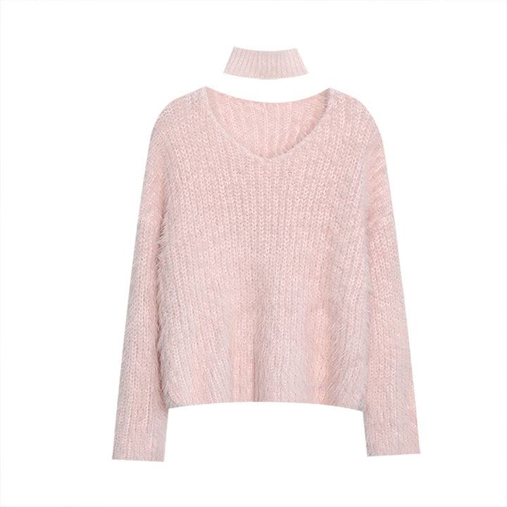 Damen Kuscheliger V-Ausschnitt Pullover Set Drune