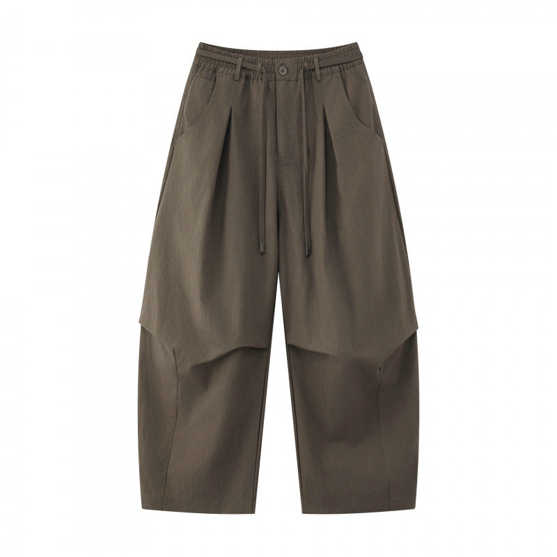 Unisex Weite Lagenhose mit ballonförmiger Silhouette, hoher Leibhöhe und Kordelzug Drune