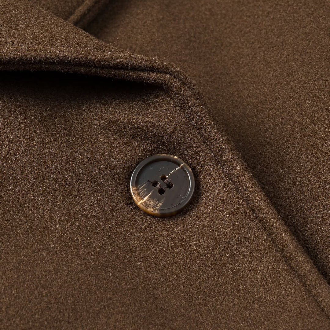 Damen Kurz Doppelreihiger Wollmix-Peacoat mit weitem Revers Drune