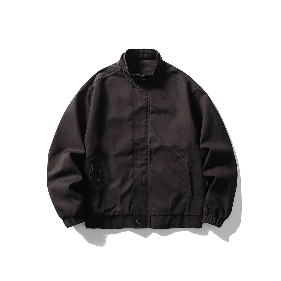 Herren Kurz geschnittene funktionale Canvas-Blousonjacke mit hohem Stehkragen Drune