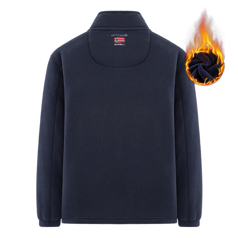 Herren Isolierende Zip‑Fleecejacke mit hohem Kragen und Soft‑Teddyinnenfutter Drune
