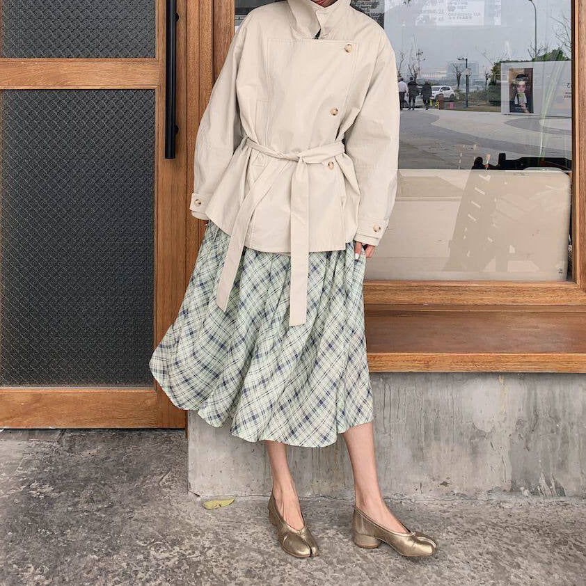 Damen Modische und lässige Jacke mit hohem Kragen Drune