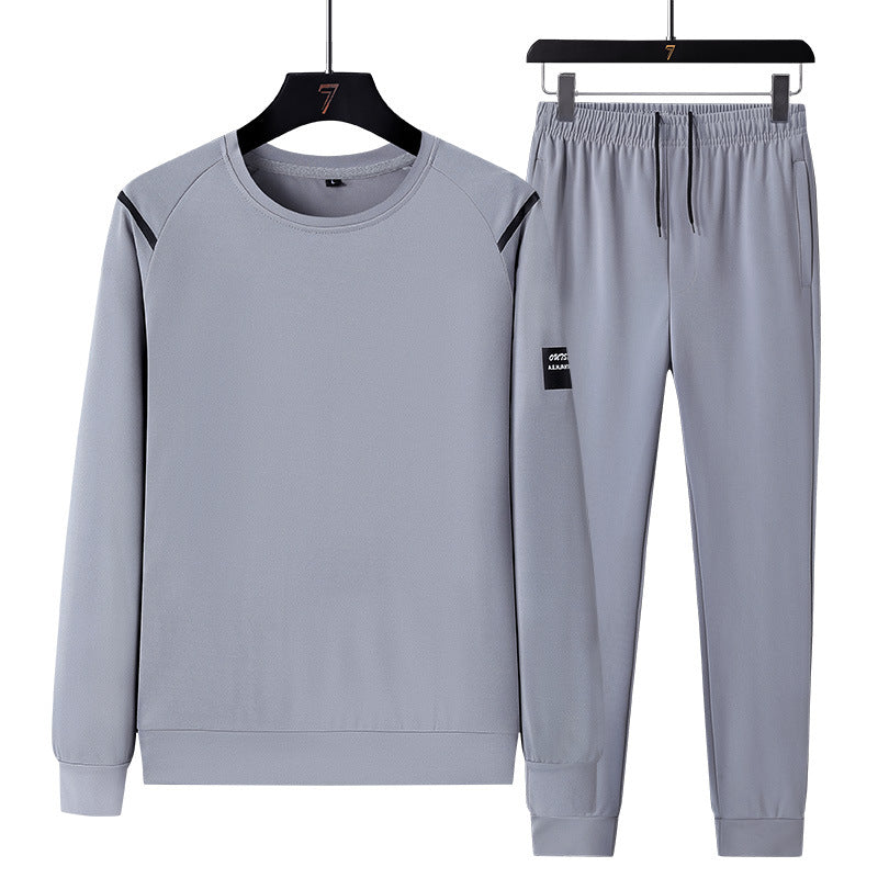 Herren Sportlicher Trainingsanzug-Set mit Reißverschlussjacke, Rundhalsausschnitt-Sweatshirt und Slim-Fit Jogginghose Drune