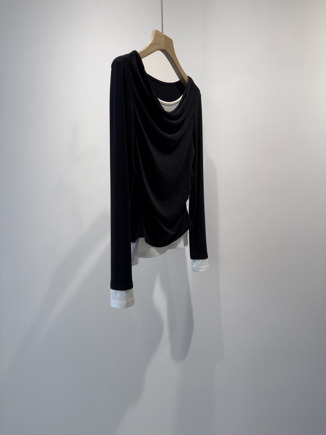 Damen Drapierter Vordere Langarmtop Drune
