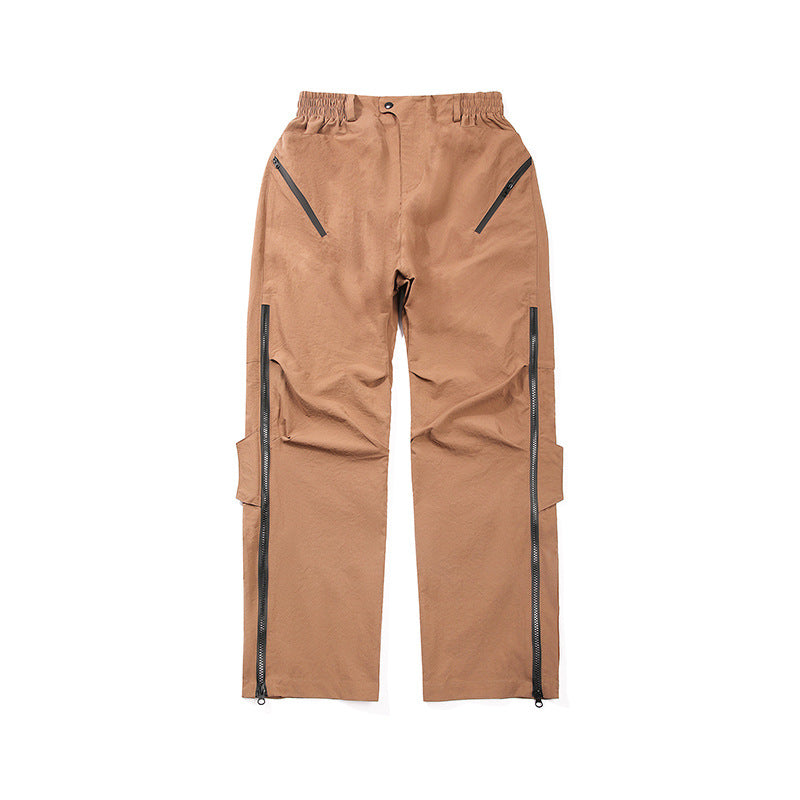 Herren Multifunktionale Tech‑Cargo‑Hose mit seitlichen Zippern, elastischem Bund und taktischen Pattentaschen Drune