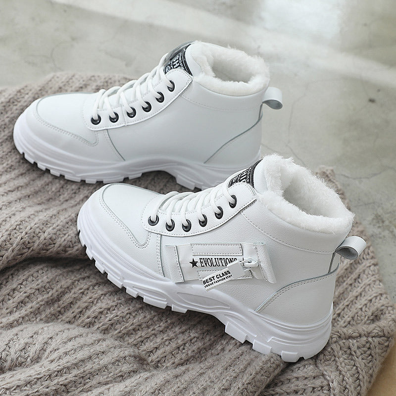Damen Gefütterte High‑Top Winterboots mit Teddyfutter, robuster Lug‑Sohle und Schnürung Drune