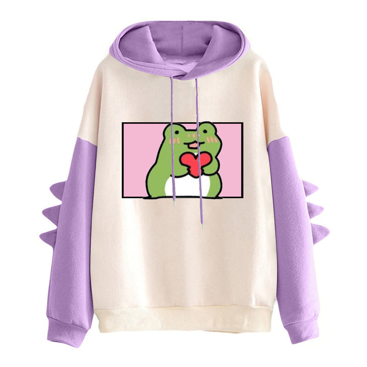 Damen Hoodie mit freundlichem Froschdesign Drune
